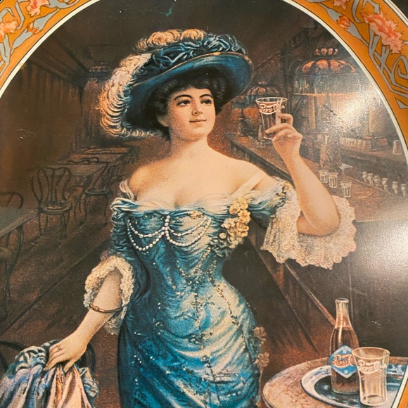 PEPSI COLA Gibson Girl Soda  Vintage USA Oval Metal TRAY Excellent cond. - Picture 4 of 4